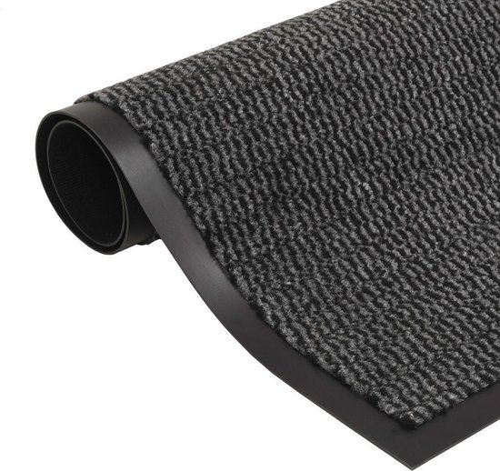 vidaXL Droogloopmat rechthoekig getuft 80x120 cm antraciet