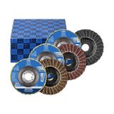 PFERD POLIVLIES-waaierschijvenset PVL 115, diameter 115 mm, breedte 18 mm, boring 22,23 mm, korund A 100, 180, 280, 44698007, voor fijn slijpen