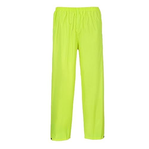 Portwest S441 Heren Lichtgewicht Verstelbare Waterdichte Klassieke Regenwerkbroek Geel, XXXL