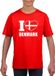 Bellatio Decorations Shoppartners Bv Rood I love Denmark / Denemarken supporter shirt kinderen - Deens shirt jongens en meisjes 134/140