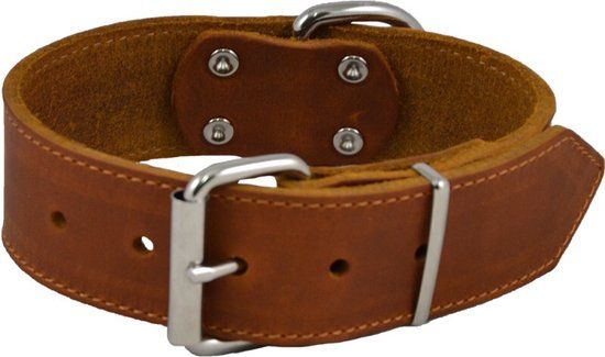 Jack And Vanilla - Halsband - Vetleer - Cognac - 12mm x 30cm - Hond