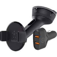 Belkin Telefoonhouder Auto Dashboard/Voorruit + BlueBuilt Autolader Quick Charge 18W