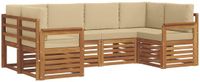 vidaXL Acacia Hout Hoek Loungeset 2-zits Natuurlijk en Beige
