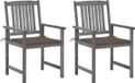 vidaXL Tuinstoelen 2 st met kussens massief acaciahout grijs