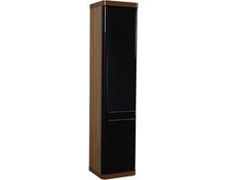 Creavit Piano Kolomkast - 40x180cm - Hoogglans Zwart & Afrormosia