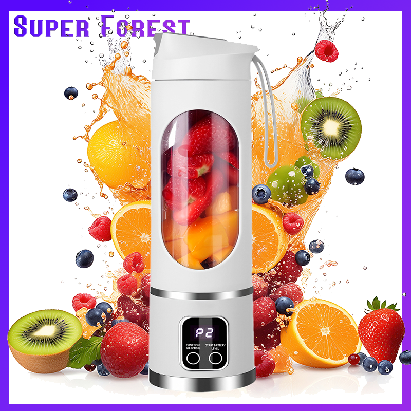 NONE Icecat Draagbare 10-blads ijsvergruizer met 3 standen, USB oplaadbaar, geschikt voor smoothies/lood, capaciteit 450 ml