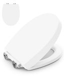 Ribelli Wc-bril met softclosemechanisme, toiletdeksel, eenvoudige montage, Quick Release-functie, antibacterieel, ca. 45 x 37 cm, wit