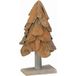 Sapin de Noël avec support marron 61 cm bois de teck solide