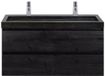 BES LED Maxx XL Badmeubelset 120 cm - Black Oak - Wastafel Lucca Enkel 2 Kraangaten
