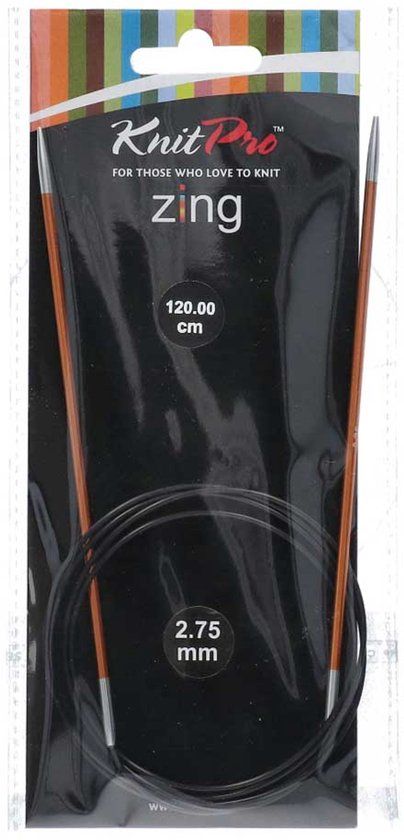 KnitPro Zing Vaste Rondbreinaalden 47" (120cm) | Maat 2.75mm