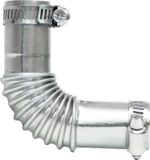 Chauffage d'appoint diesel Accessoires - Raccord coudé/tuyau - 24 mm - Avec collier - Pour tuyau d'air/d'échappement - Noir