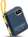 MOJOGEAR MINI GO 10.000 mAh Powerbank avec câbles intégrés (USB-C et Lightning) - Charge jusqu'à 4 appareils simultanément - Taille de poche - Affichage LED - Bleu