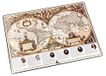 Läufer 45349 Landkaart-bureau-onderlegger wereldantiek, antislip onderlegger met antieke wereldkaart, 40 x 53 cm, met transparant zijvak