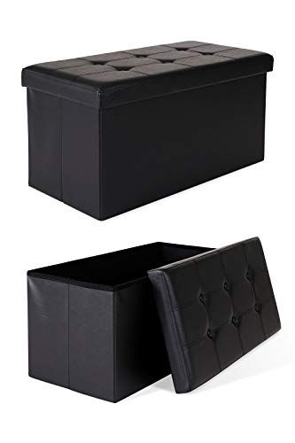 Dibea SO00460 Opvouwbare Kruk - Imitatieleer - 80L - Zwart