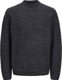 JACK & JONES Ziggi Knit Mock Neck Sweater Men Black Melange XXL