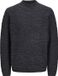 JACK & JONES Ziggi Knit Mock Neck Sweater Men Black Melange XXL