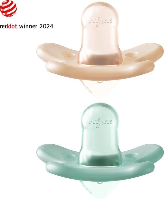 Difrax Fopspeen Siliconen - Premature - Aqua & Oranje - 2 Stuks