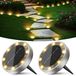 Lampes solaires, set de 2, 8 LED, étanche, lumière blanc chaud, adapté pour allées et jardin
