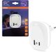 Osram LUNETTA EDGE plug-in nachtlamp, wit, 0,35W, 10lm, warm wit licht, daglichtsensor, USB-A & USB-C poort, LED technologie, oplaadfunctionaliteit, lange levensduur, IP20, 3000K.