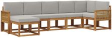 vidaXL - Hoek loungeset - 7 zitplekken - Polyester - Naturel en lichtgrijs