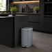 Poubelle métallique avec pédale, 20 litres, gris