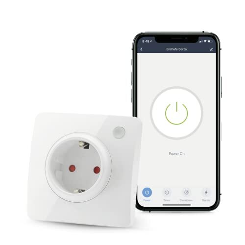 Garza SmartHome WLAN-stopcontact, compatibel met Alexa, iOS en Google Home. Afstandsbediening en programmeerbaar via app en spraakbesturing.