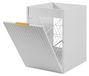3E 3xE living.com 3xE living Badkamerkast met wasmand, wit, 40 x 57 x 46 cm, met gouden handgrepen