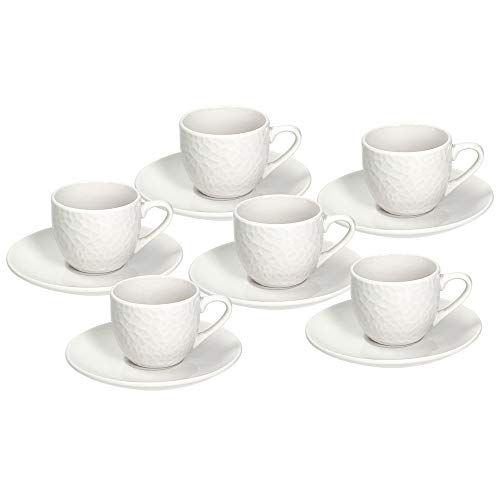 Tognana GF085010000 Set van 6 Koffiekopjes met Plaat cc80 Golf, Porselein