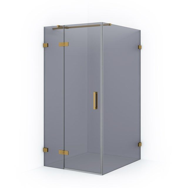 Maxaro Douchecabine Diamond 120x90cm 8mm Rookglas Veiligheidsglas Goud
