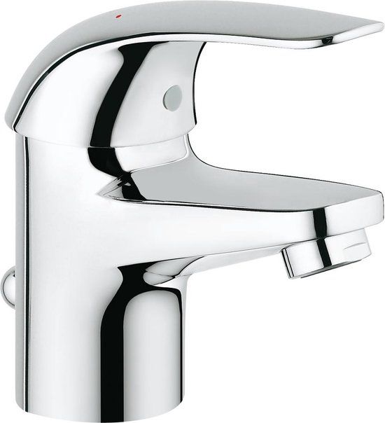 GROHE Euroeco Wastafelkraan - Chroom - Met trekwaste - 23262000