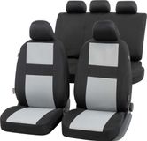 WALSER CarComfort Autostoelhoes Glasgow complete set - universele autostoelhoezen zwart-grijs - stoelhoezen polyester