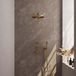 Brauer Gold Carving Thermostatische Regendoucheset Inbouw - Hoofddouche 30 cm - Rechte Wandarm - Handdouche Staaf - Doucheslang - Wandaansluitbocht - Geborsteld Goud