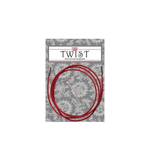 ChiaoGoo Twist RED Interchangeable Knitting Needle Cable 93 cm Small Connector 1 piece CG7537-S
