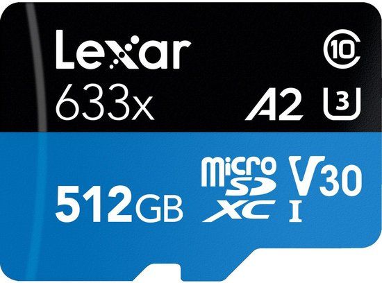 Lexar microSDXC High-Performance UHS-I 633x 512GB - Black/Blue