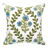 Alysheer Rose Garden Bloemen 100% Katoen Effen Geborduurd Gebreid Patroon Decoratieve Sierkussenhoes voor Sofa Bank Auto Woonkamer Slaapkamer Kantoor Geschenken, Onzichtbare Ritssluiting, 45 x 45 cm