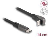 Delock USB 2.0 Flat Ribbon Cable USB Type-C™ male to USB Type-C™ male angled PD 3.0 60 W 14 cm black