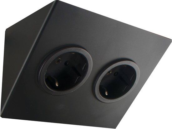 Caressi Onderbouw stopcontact - zwart - 2 aansluitpunten