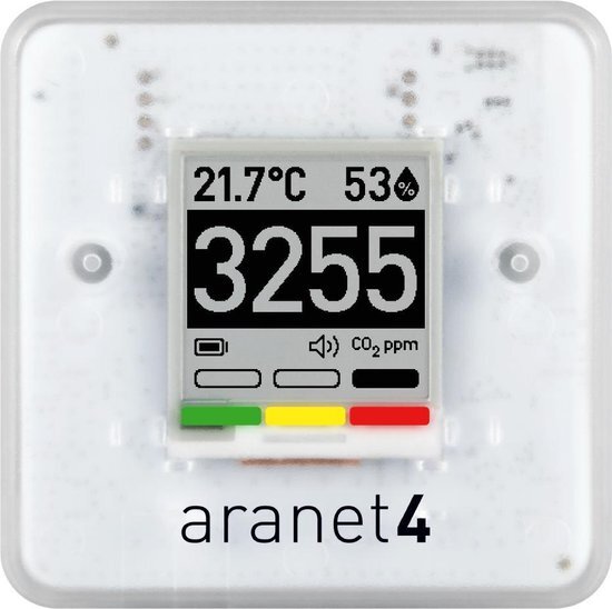 Aranet CO2 meter Aranet4 ¦De enige CO2 meter die langdurig op batterijen werkt (minimaal 1 jaar met 2 AA penlites)