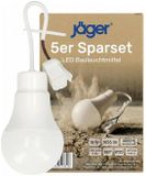 Jäger Direkt Jager 5x led-bouwlamp, bouwlamp met lampen, bouwplaatslamp, bouwlamp, renovatielamp, vervangt E27-fitting en lampfitting E27 met kabel, 10 W, 4000 K koudwit, onbreekbaar