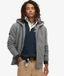 Superdry Hommes et Doublé en Peau Lainée Sweat à Capuche Zippé Gris Matelassé, Taille : S