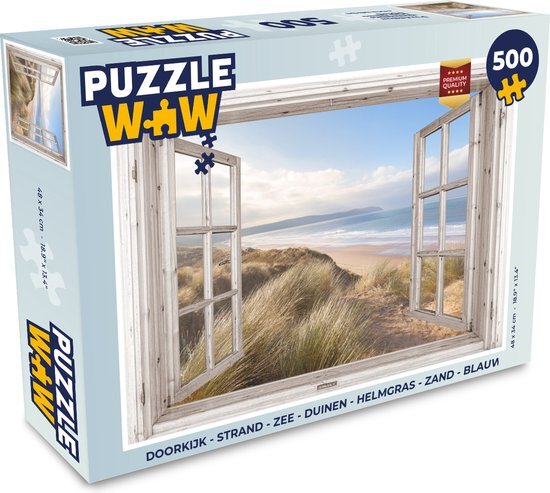 MuchoWow Puzzel Doorkijk - Strand - Zee - Legpuzzel - Puzzel 500 stukjes