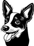 Woonfusion Muurdecoratie - Rat Terrier - 30x40cm - Zwart