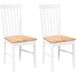 Chaises à manger Chaise de cuisine 2 pcs blanc bois massif caoutchouc