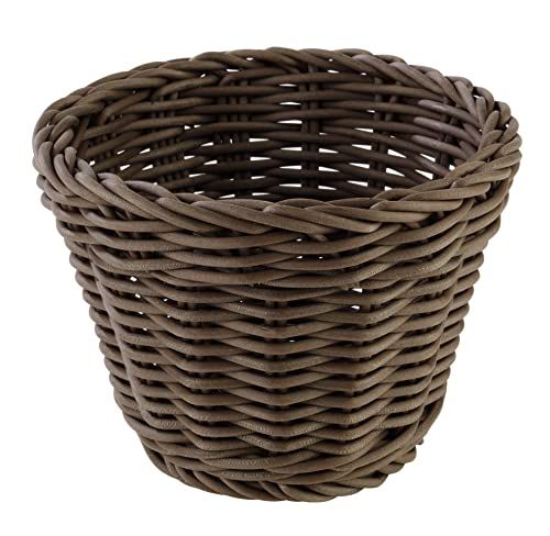APS Ronde mand "Profi Line", donkerbruine gevlochten mand, mand van polypropyleen, houder van vlechtwerk, broodmand, levensmiddelmand, diameter Ø 13 cm, hoogte 10 cm