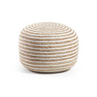 LaForma Samy Poef - Jute - 50x35cm - Naturel en Wit Bekijk alle <lt/>a href= https://www.bol.com/nl/l/kave-home-poefs/N/14055+4269183052/ <gt/>Kave Home poefs<lt/>/a<gt/>