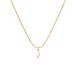 Lucardi Dames Stalen goldplated ketting met parel