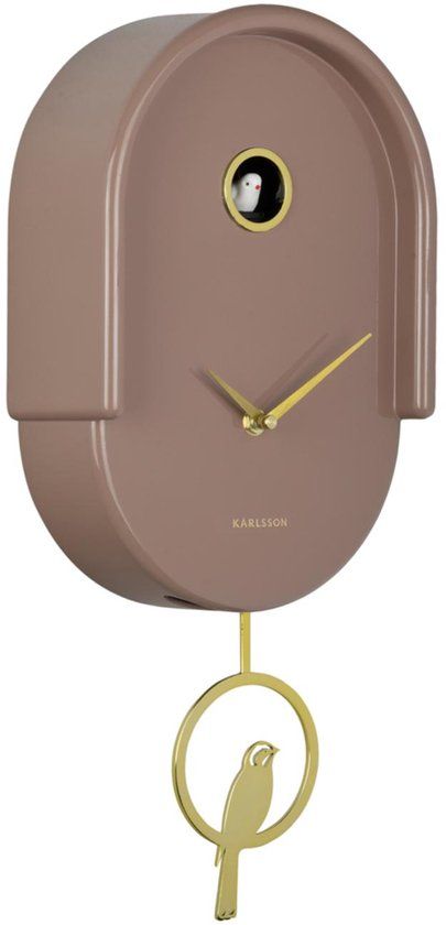 Karlsson Wandklok Tweet - Bruin - 20x8.5x42cm