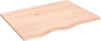 vidaXL Wastafelblad - 80x60x2 cm - onbehandeld - massief - eikenhout