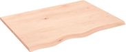vidaXL Wastafelblad - 80x60x2 cm - onbehandeld - massief - eikenhout