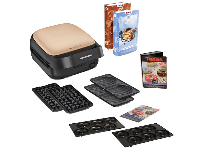 Tefal Tosti- En Wafelapparaat Abrikoos + Donutplaten Xa8011 Keuken Bundel